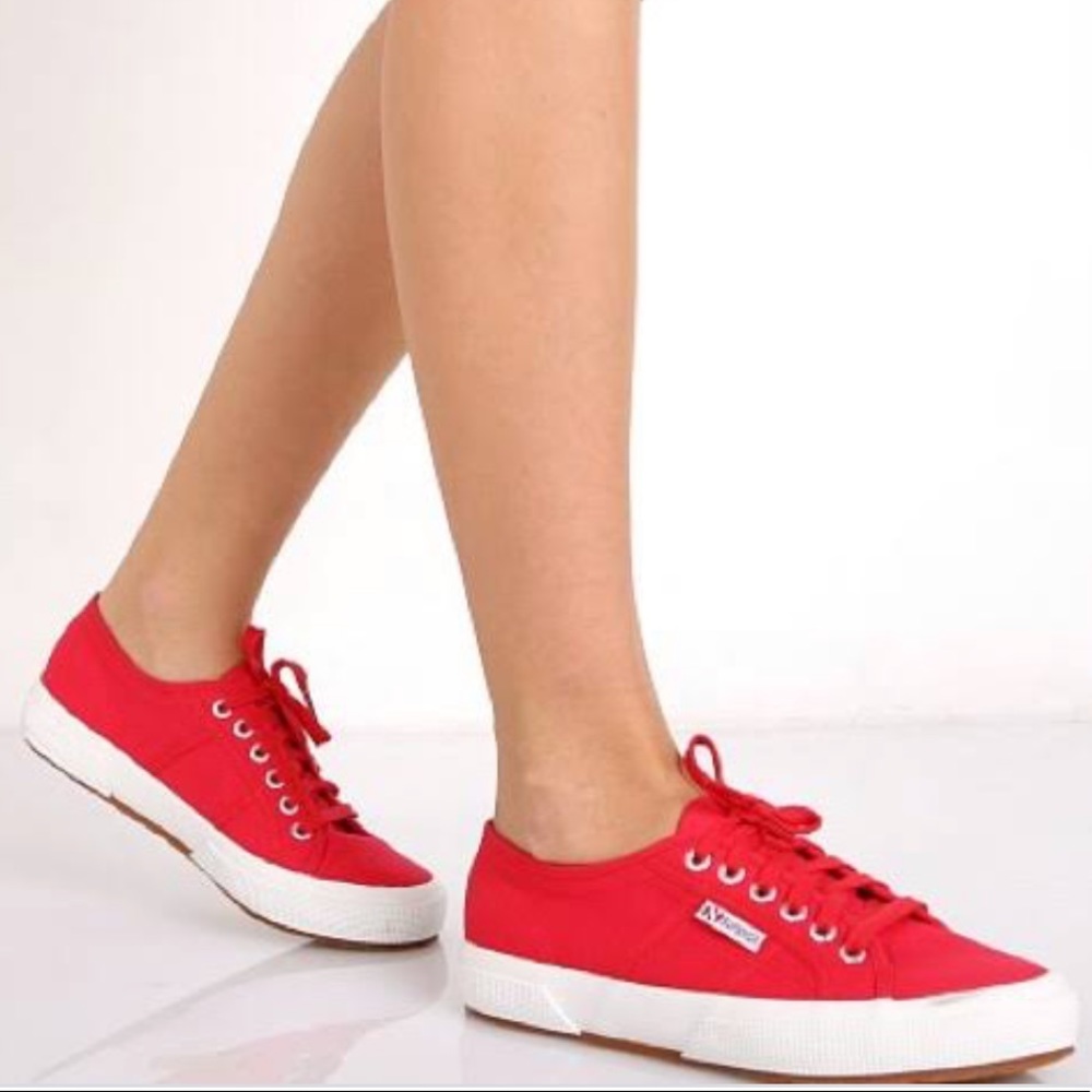 Superga Red Shoes US size 5.5 EUR size 36